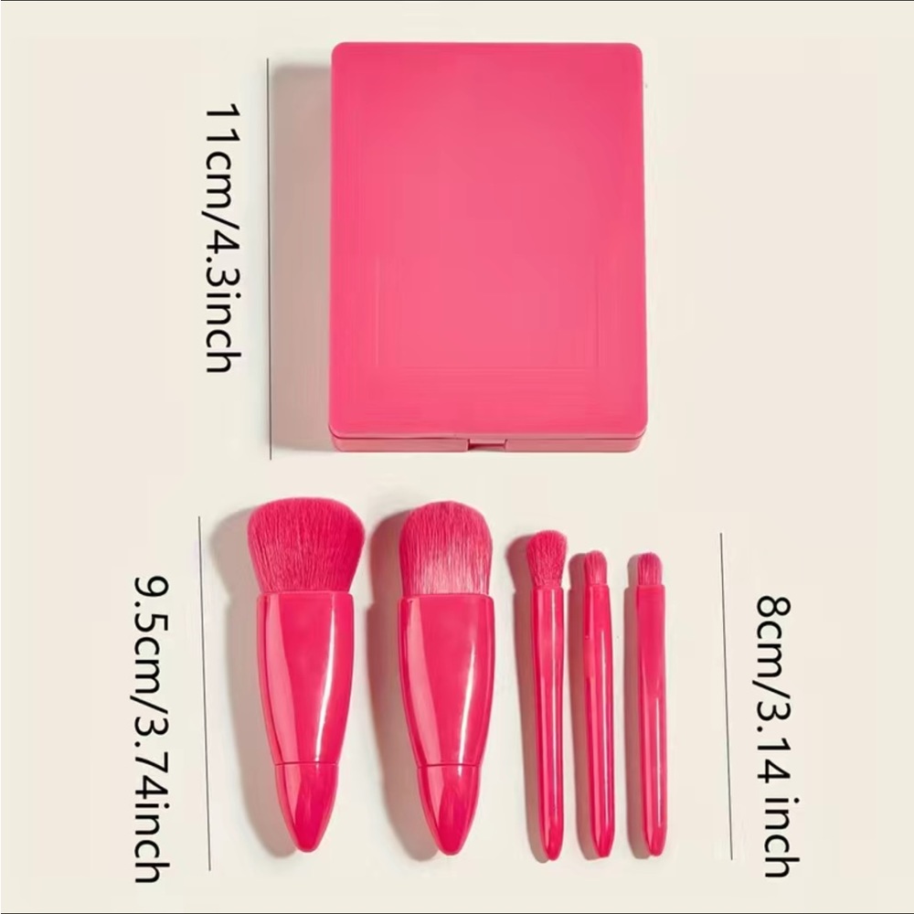 Travel Makeup Brush Set, 5PCS Mini brush set - Picture 2 of 4